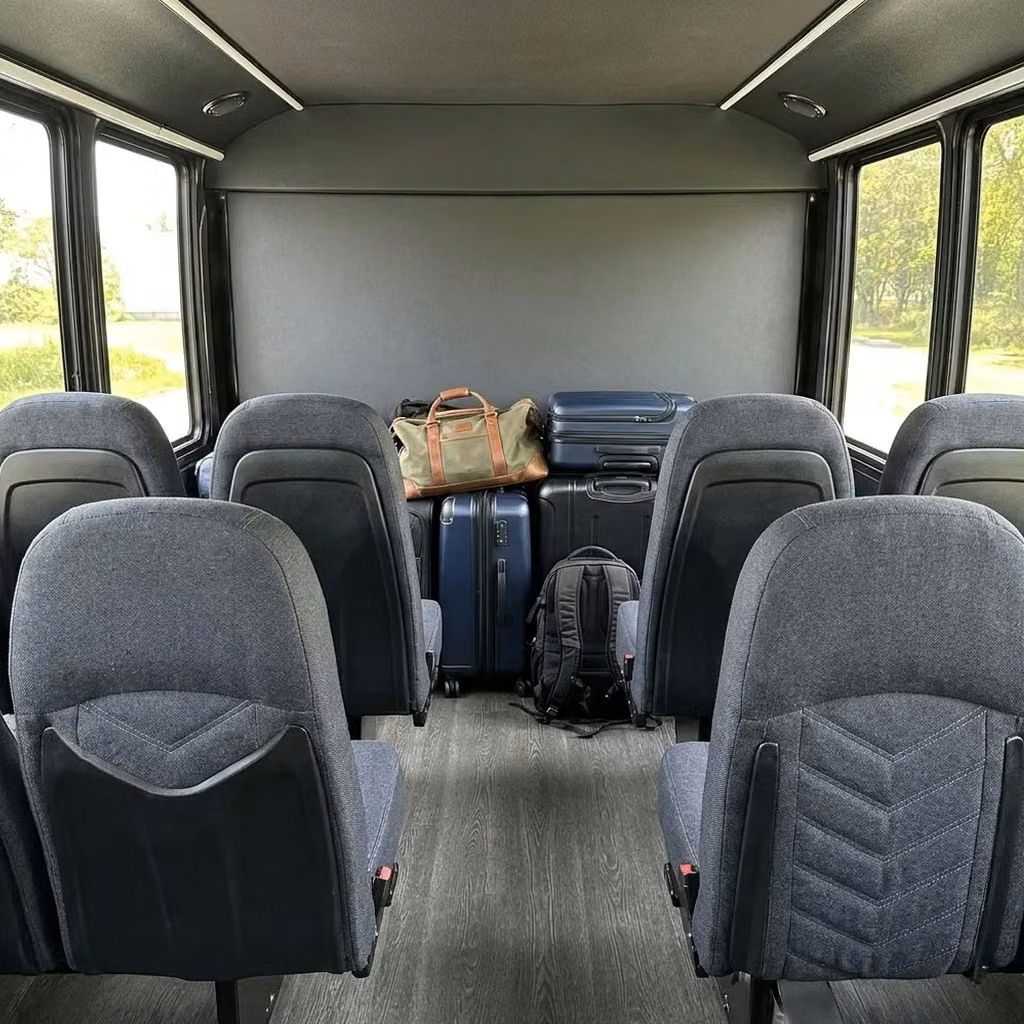 pine bluff 25 passenger minibus luggage area