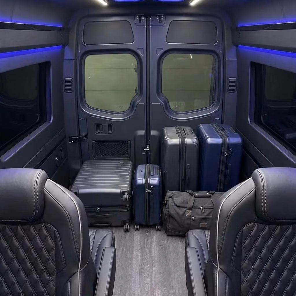 pine bluff sprinter van rental with driver luggage area